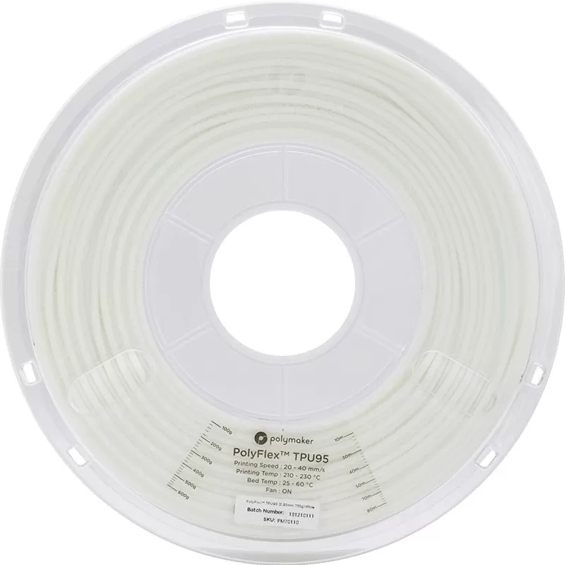 PolyFlex TPU95 Blanc - 2.85mm - 750 g (2) PolyFlex TPU95 Blanc - 2.85mm - 750 g (2)