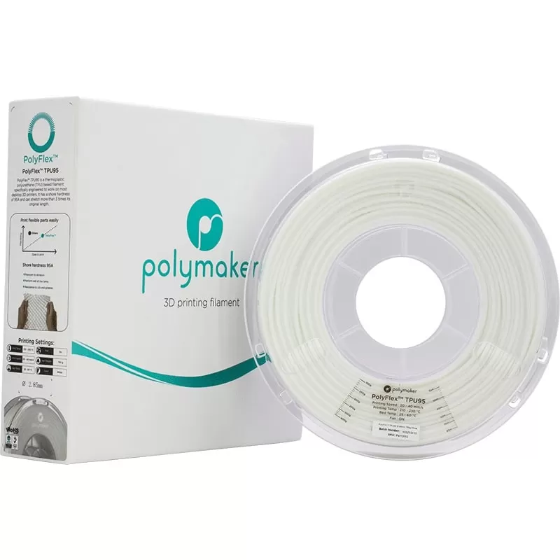 PolyFlex TPU95 Blanc - 2.85mm - 750 g (5) PolyFlex TPU95 Blanc - 2.85mm - 750 g (5)