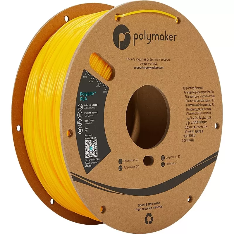 PolyLite PLA Jaune - 1.75mm - 1 kg PolyLite PLA Jaune - 1.75mm - 1 kg