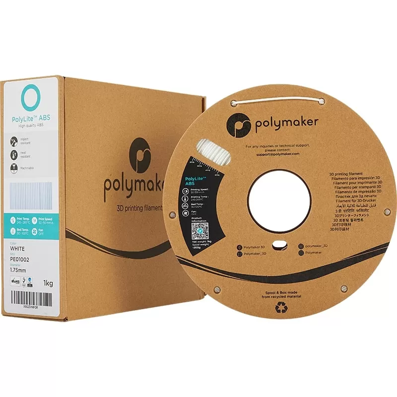Polymaker ABS Blanc PolyLite - 2.85mm - 1 kg