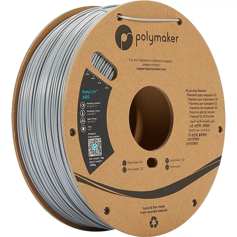 PolyLite ABS Gris - 2.85mm - 1 kg PolyLite ABS Gris - 2.85mm - 1 kg