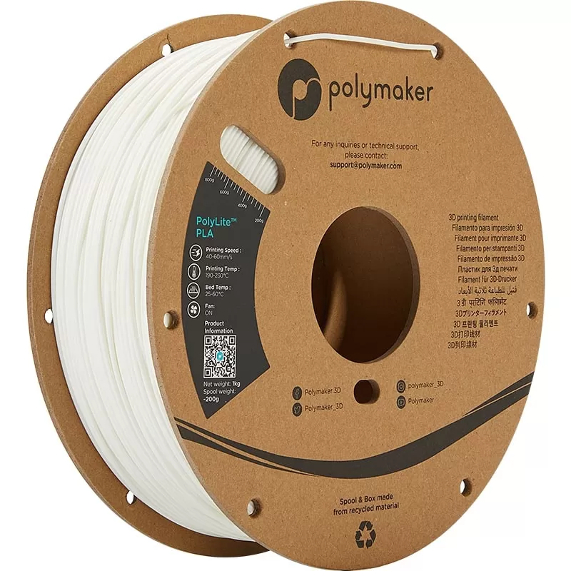 PolyLite PLA Blanc - 2.85mm - 1 kg PolyLite PLA Blanc - 2.85mm - 1 kg