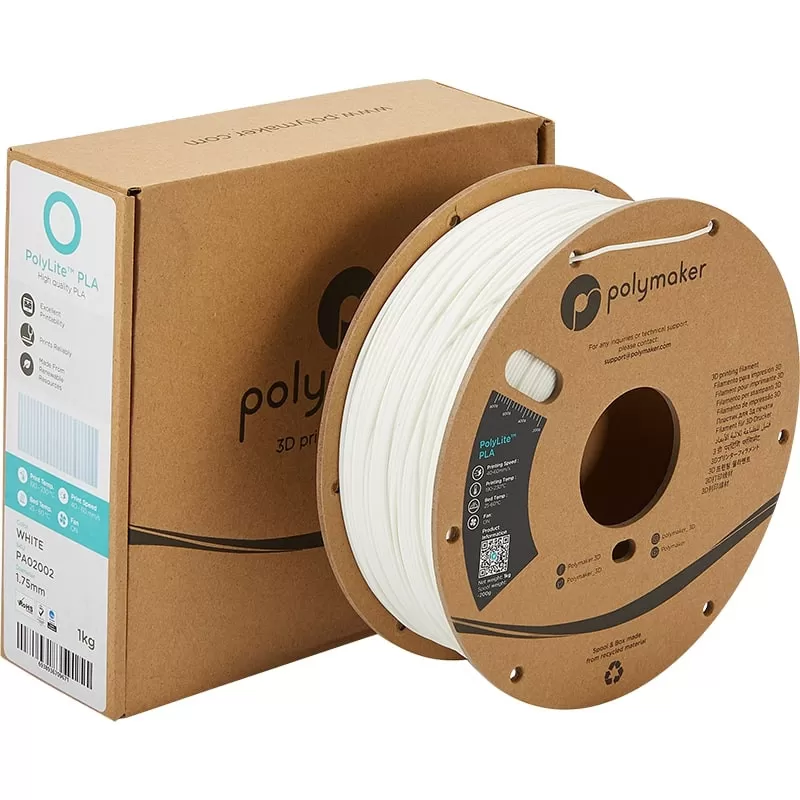 Emballage PolyLite PLA Blanc - 2.85mm - 1 kg Emballage PolyLite PLA Blanc - 2.85mm - 1 kg