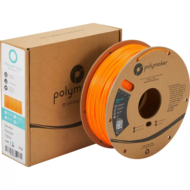 Emballage PolyLite PLA Orange - 2.85mm - 1 kg Emballage PolyLite PLA Orange - 2.85mm - 1 kg
