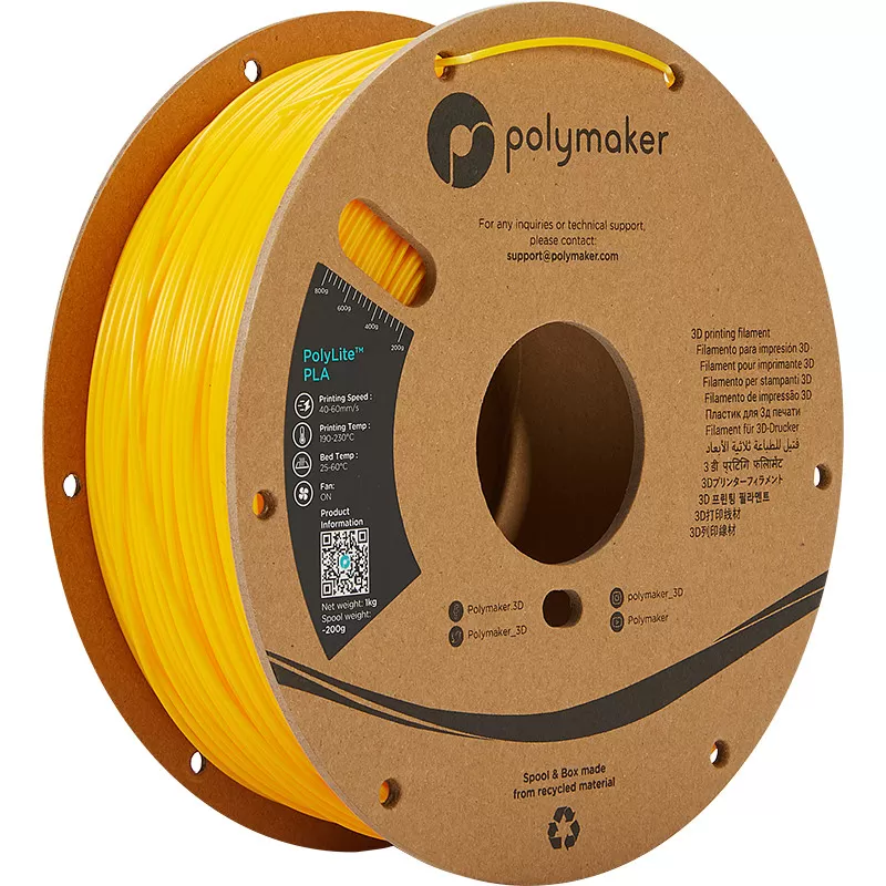 PolyLite PLA Jaune - 2.85mm - 1 kg PolyLite PLA Jaune - 2.85mm - 1 kg