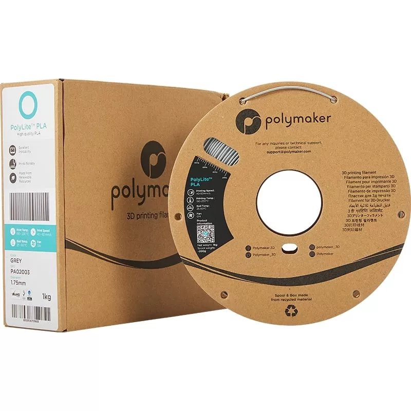 Packaging PolyLite PLA Gris - 2.85mm - 1 kg Packaging PolyLite PLA Gris - 2.85mm - 1 kg