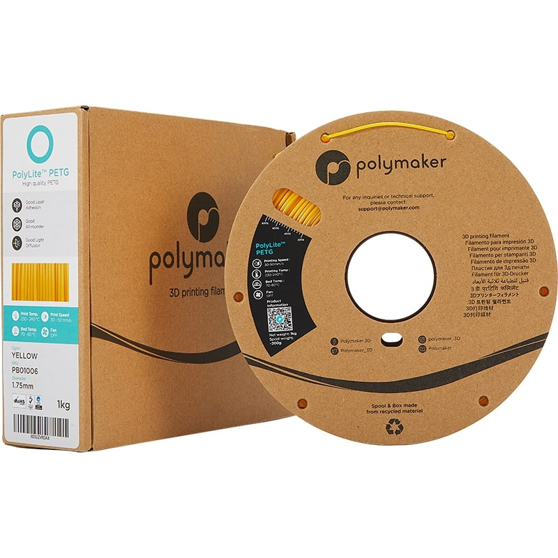 Packaging PolyLite PETG Jaune - 2.85mm - 1 kg
