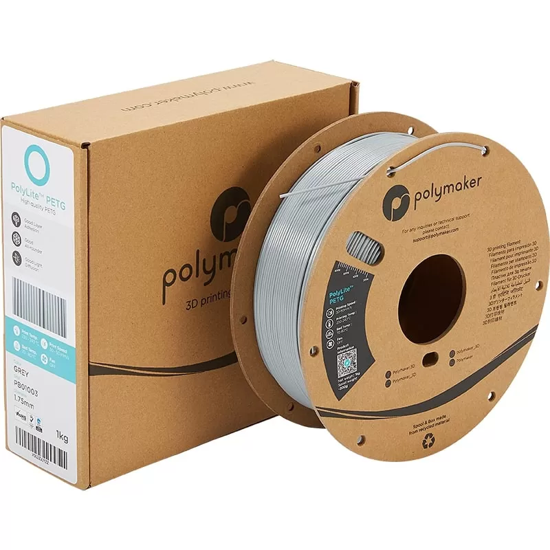 Emballage PolyLite PETG Gris - 1.75mm - 1 kg Emballage PolyLite PETG Gris - 1.75mm - 1 kg