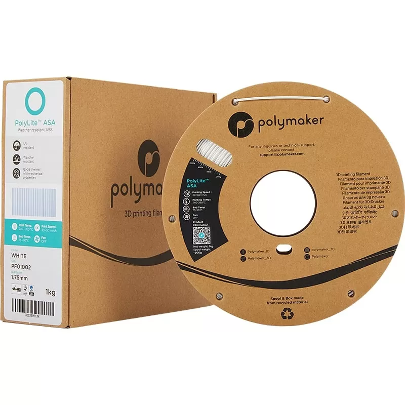 Packaging PolyLite ASA Blanc - 2.85mm - 1 kg Packaging PolyLite ASA Blanc - 2.85mm - 1 kg