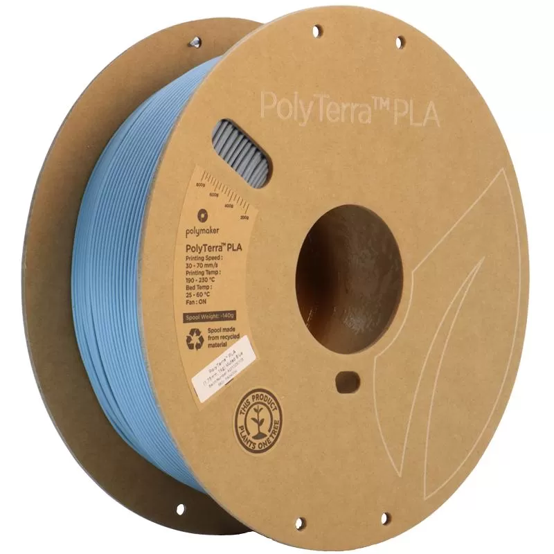 PolyTerra PLA Muted Blue (Bleu) - 1.75mm - 1 kg PolyTerra PLA Muted Blue (Bleu) - 1.75mm - 1 kg